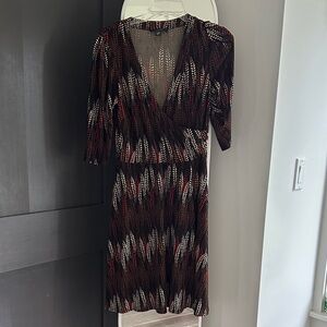 Laundry By Shelli Segal Black and Red Patterned Dress